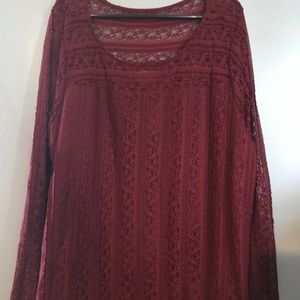 Lace long sleeved top